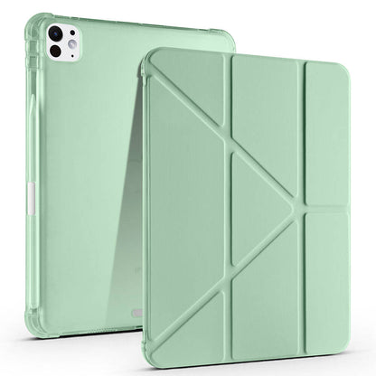 Apple iPad Pro 11 2024 Kılıf Zore Tri Folding Kalem Bölmeli Standlı Kılıf Yeşil