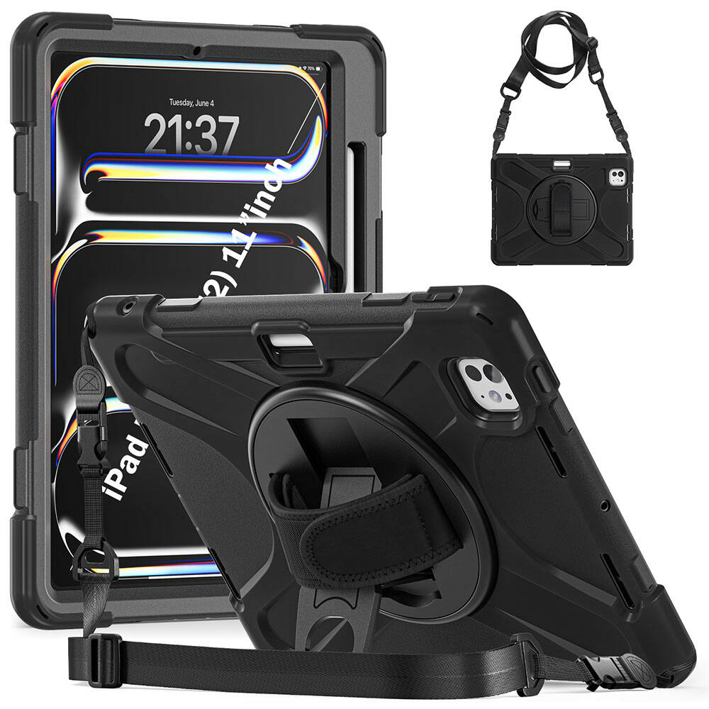 Apple iPad Pro 11 2024 Zore Defender Tablet Silikon Siyah