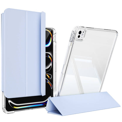 Apple iPad Pro 11 2025 M5 Kılıf Magnetik Ayrılabilen Airbagli Zore Sliding Tablet Kılıfı Mavi Açık