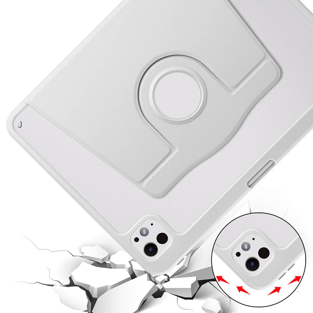 Apple iPad Pro 11 2025 M5 Kılıf Zore Termik Kalem Bölmeli Dönebilen Standlı Kılıf Koyu Yeşil