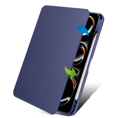 Apple iPad Pro 11 2025 M5 Kılıf Zore Termik Kalem Bölmeli Dönebilen Standlı Kılıf Gri