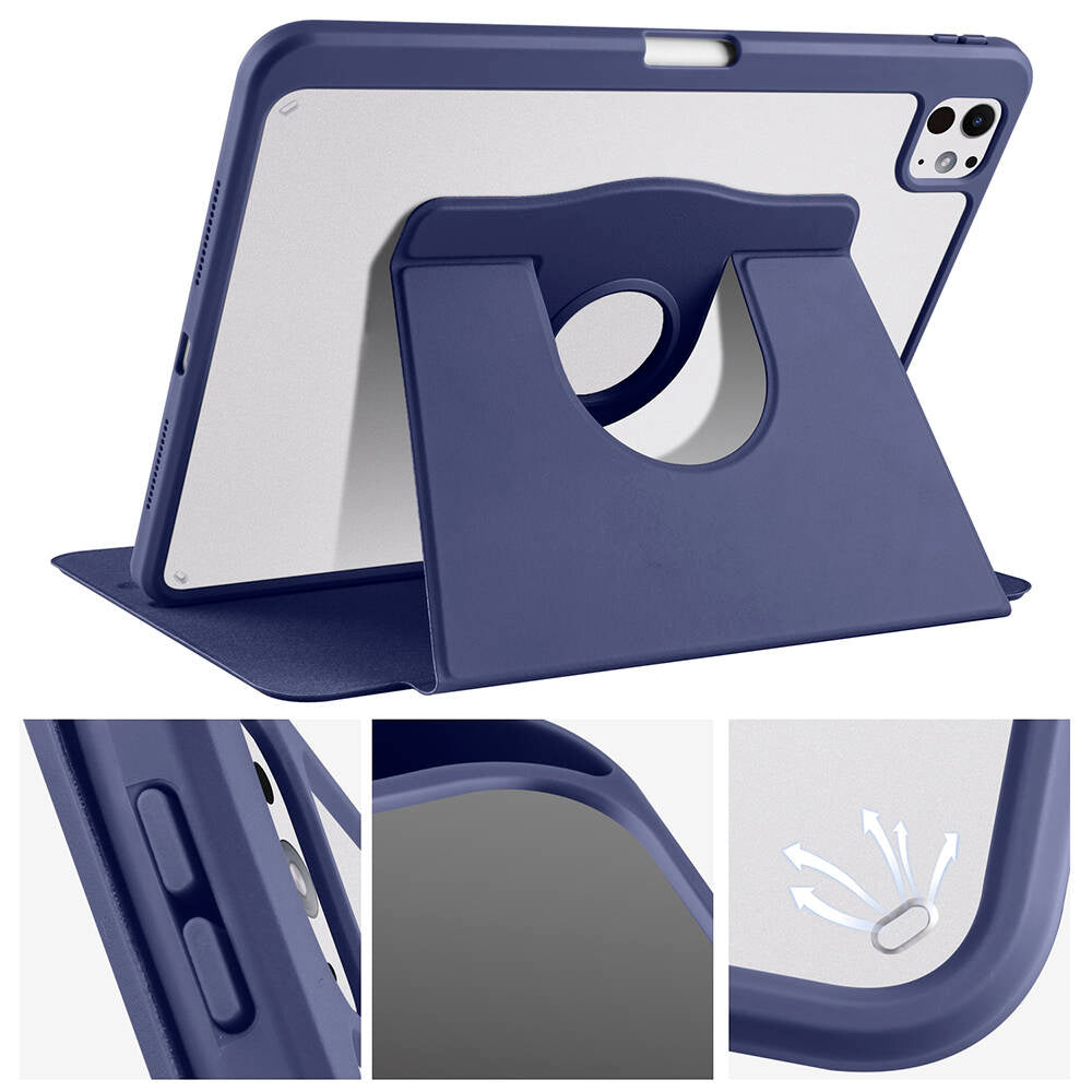 Apple iPad Pro 11 2025 M5 Kılıf Zore Termik Kalem Bölmeli Dönebilen Standlı Kılıf Açık Yeşil