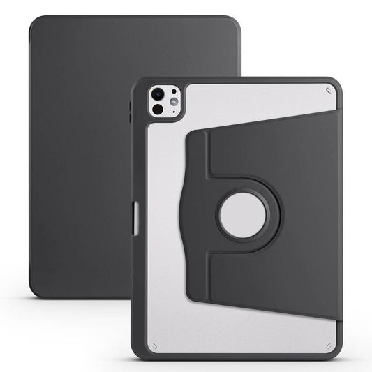 Apple iPad Pro 11 2025 M5 Kılıf Zore Termik Kalem Bölmeli Dönebilen Standlı Kılıf Lavendery Gray