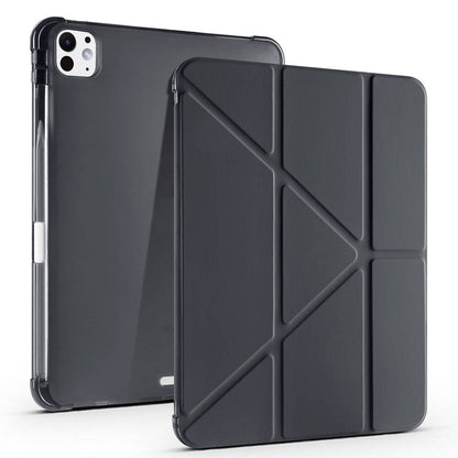 Apple iPad Pro 11 2025 M5 Kılıf Zore Tri Folding Kalem Bölmeli Standlı Kılıf Siyah