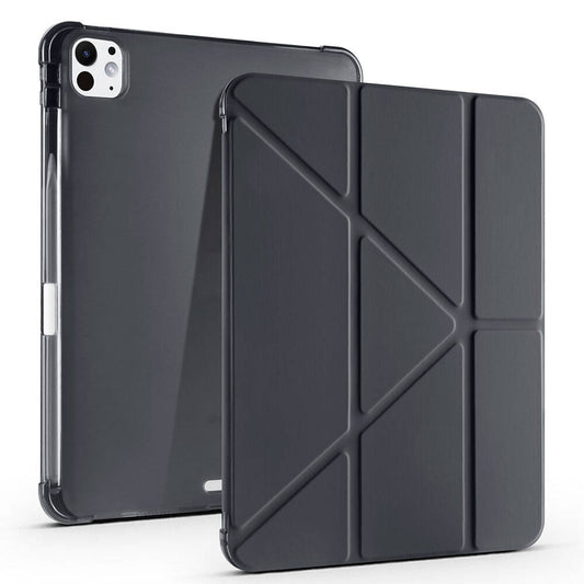 Apple iPad Pro 11 2025 M5 Kılıf Zore Tri Folding Kalem Bölmeli Standlı Kılıf Siyah