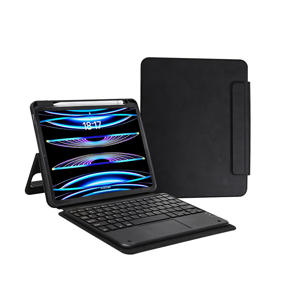 Apple iPad Pro 11 2025 M5 Zore Border Keyboard Bluetooh Bağlantılı Standlı Klavyeli Tablet Kılıfı Siyah