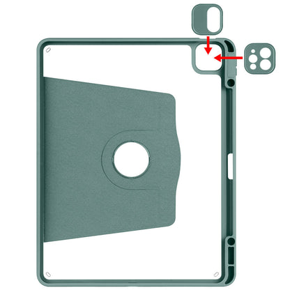 Apple iPad Pro 12.9 2022 M2 Kılıf Zore Termik Kalem Bölmeli Dönebilen Standlı Kılıf Lavendery Gray