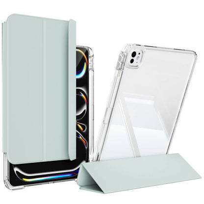 Apple iPad Pro 13 2024 Kılıf Magnetik Ayrılabilen Airbagli Zore Sliding Tablet Kılıfı Lavender