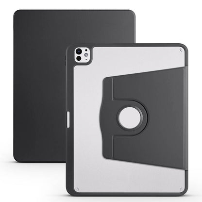 Apple iPad Pro 13 2024 Kılıf Zore Termik Kalem Bölmeli Dönebilen Standlı Kılıf Lavendery Gray