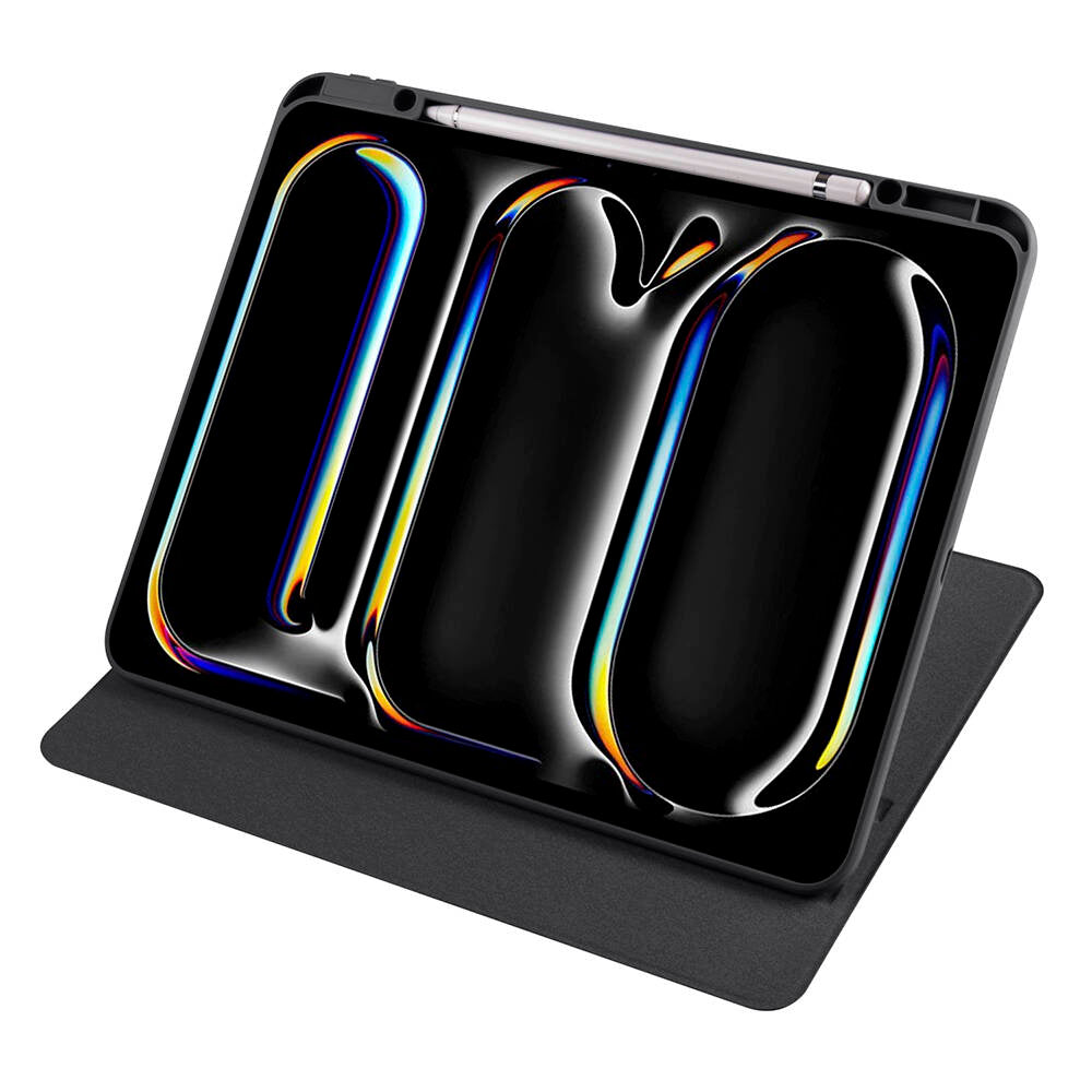 Apple iPad Pro 13 2024 Kılıf Zore Termik Kalem Bölmeli Dönebilen Standlı Kılıf Lavendery Gray