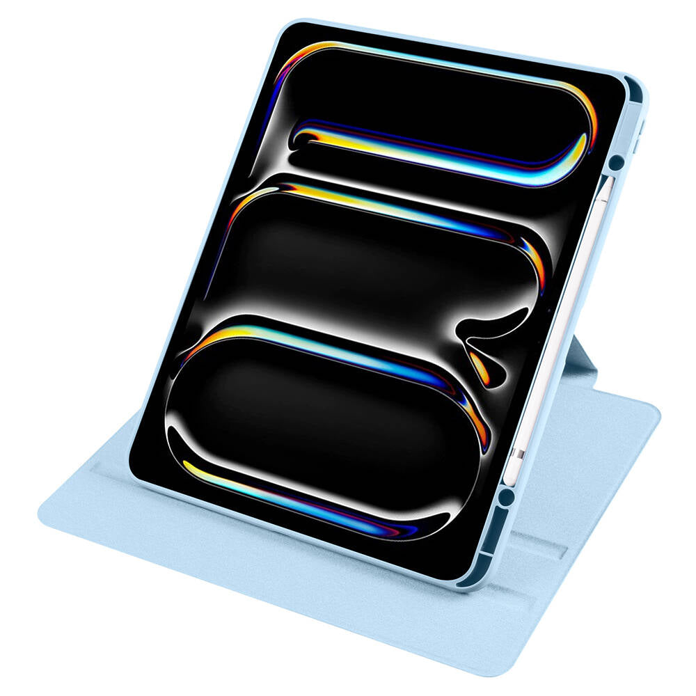 Apple iPad Pro 13 2024 Kılıf Zore Termik Kalem Bölmeli Dönebilen Standlı Kılıf Lila