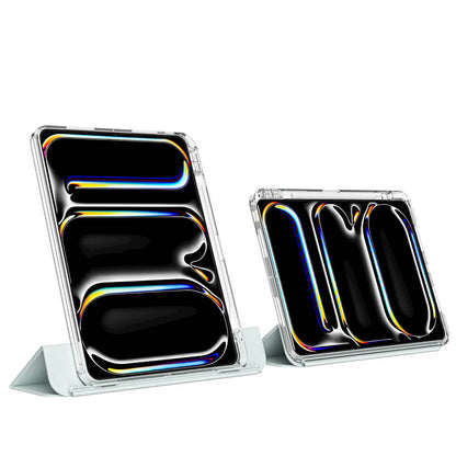 Apple iPad Pro 13 2025 M5 Kılıf Magnetik Ayrılabilen Airbagli Zore Sliding Tablet Kılıfı Mavi Açık