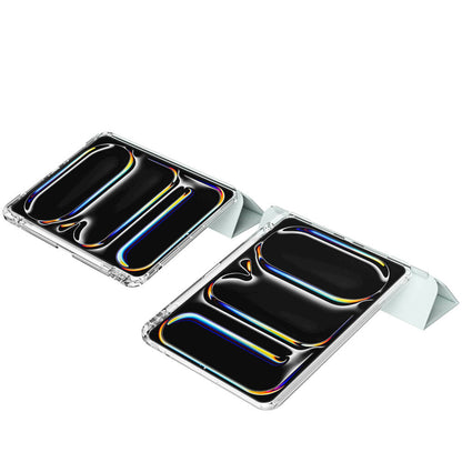 Apple iPad Pro 13 2025 M5 Kılıf Magnetik Ayrılabilen Airbagli Zore Sliding Tablet Kılıfı Mavi Açık