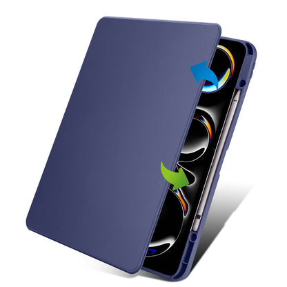 Apple iPad Pro 13 2025 M5 Kılıf Zore Termik Kalem Bölmeli Dönebilen Standlı Kılıf Siyah