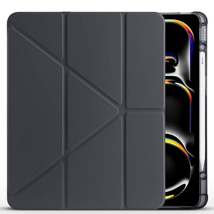 Apple iPad Pro 13 2025 M5 Kılıf Zore Tri Folding Kalem Bölmeli Standlı Kılıf Mavi