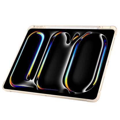 Apple iPad Pro 13 2025 M5 Kılıf Zore Tri Folding Kalem Bölmeli Standlı Kılıf Rose Gold