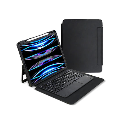 Apple iPad Pro 13 2025 M5 Zore Border Keyboard Bluetooh Bağlantılı Standlı Klavyeli Tablet Kılıfı Siyah