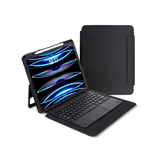 Apple iPad Pro 13 2025 M5 Zore Border Keyboard Bluetooh Bağlantılı Standlı Klavyeli Tablet Kılıfı Siyah