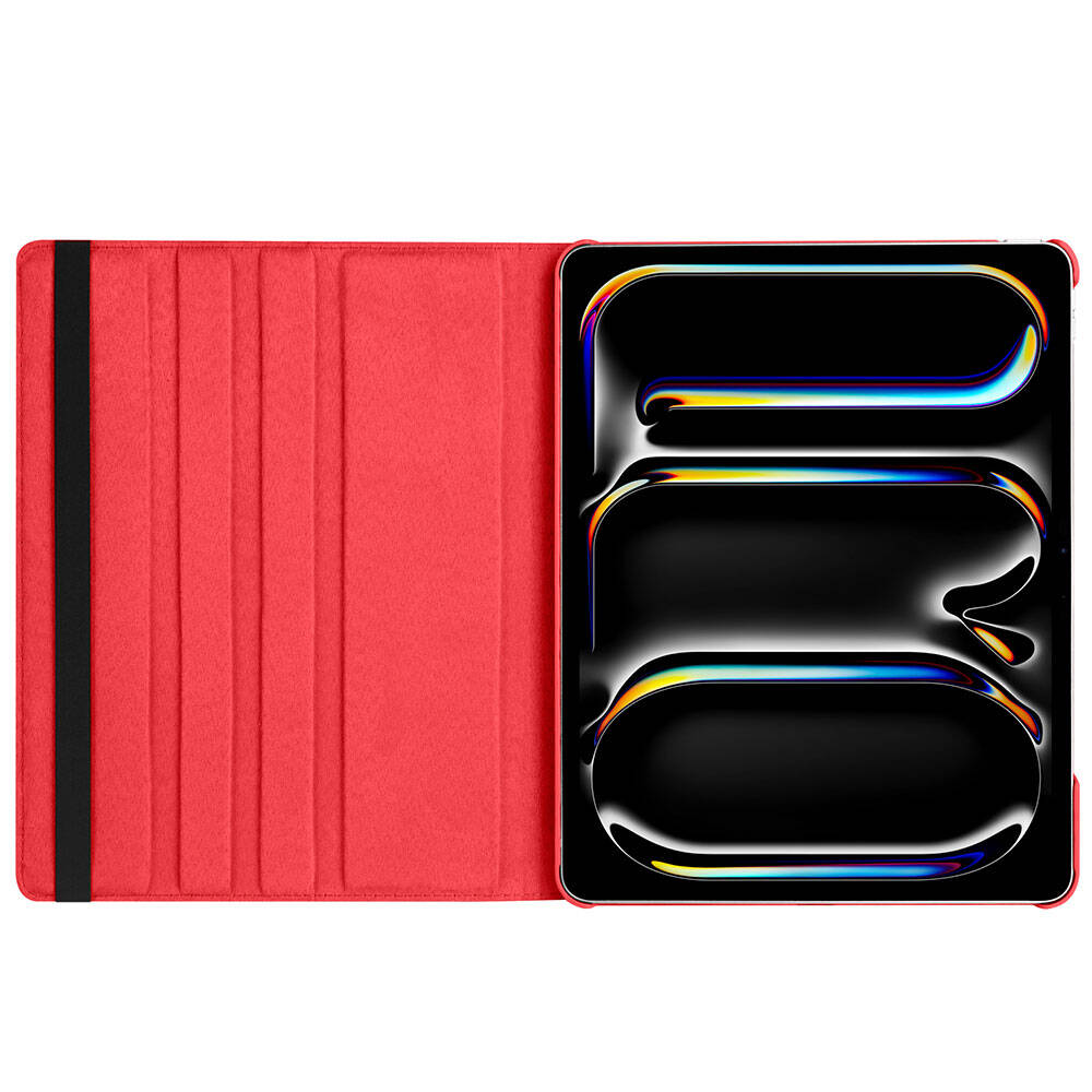 Apple iPad Pro 13 2025 M5 Zore Dönebilen Standlı Kılıf Pembe Koyu