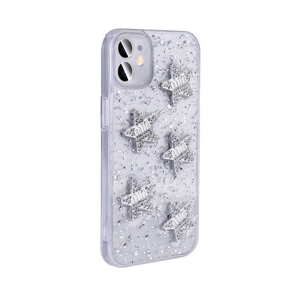 Apple iPhone 11 Kılıf Airbagli Simli Arka Yüzey Zore Işıltı Silikon Kapak Lila