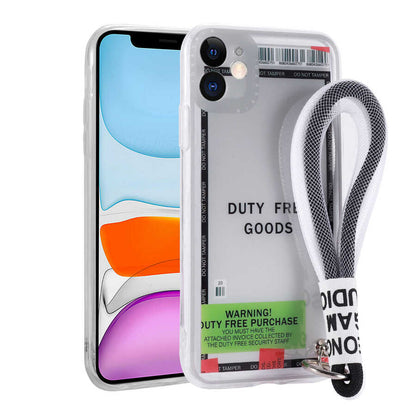 Apple iPhone 11 Kılıf Desenli El Askılı İpli Zore Astana Silikon Kapak