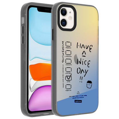 Apple iPhone 11 Kılıf Desenli Zore Dragon Sert Kapak Kelimeler