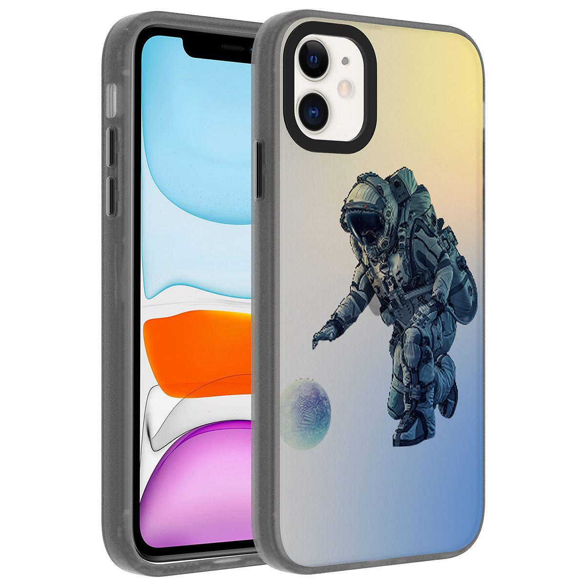 Apple iPhone 11 Kılıf Desenli Zore Dragon Sert Kapak Astronot