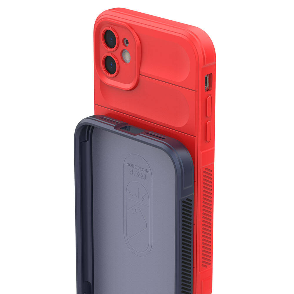 Apple iPhone 11 Kılıf Esnek TPU Oyuklu Arka Yüzey Tasarımlı Zore Etnik Silikon Kapak Kırmızı