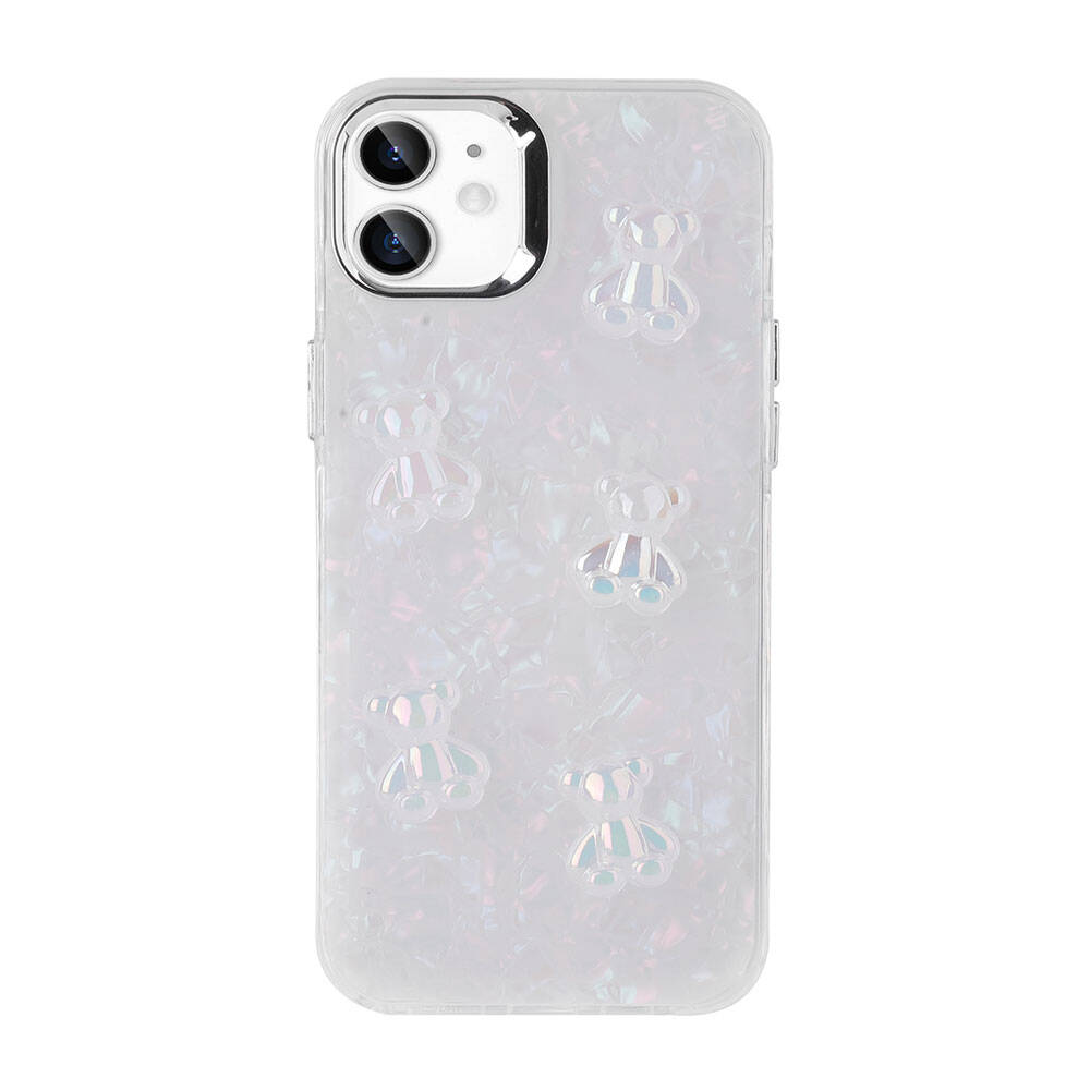 Apple iPhone 11 Kılıf Kabartma Figürlü Parlak Zore Eralli Silikon Kapak Ayı