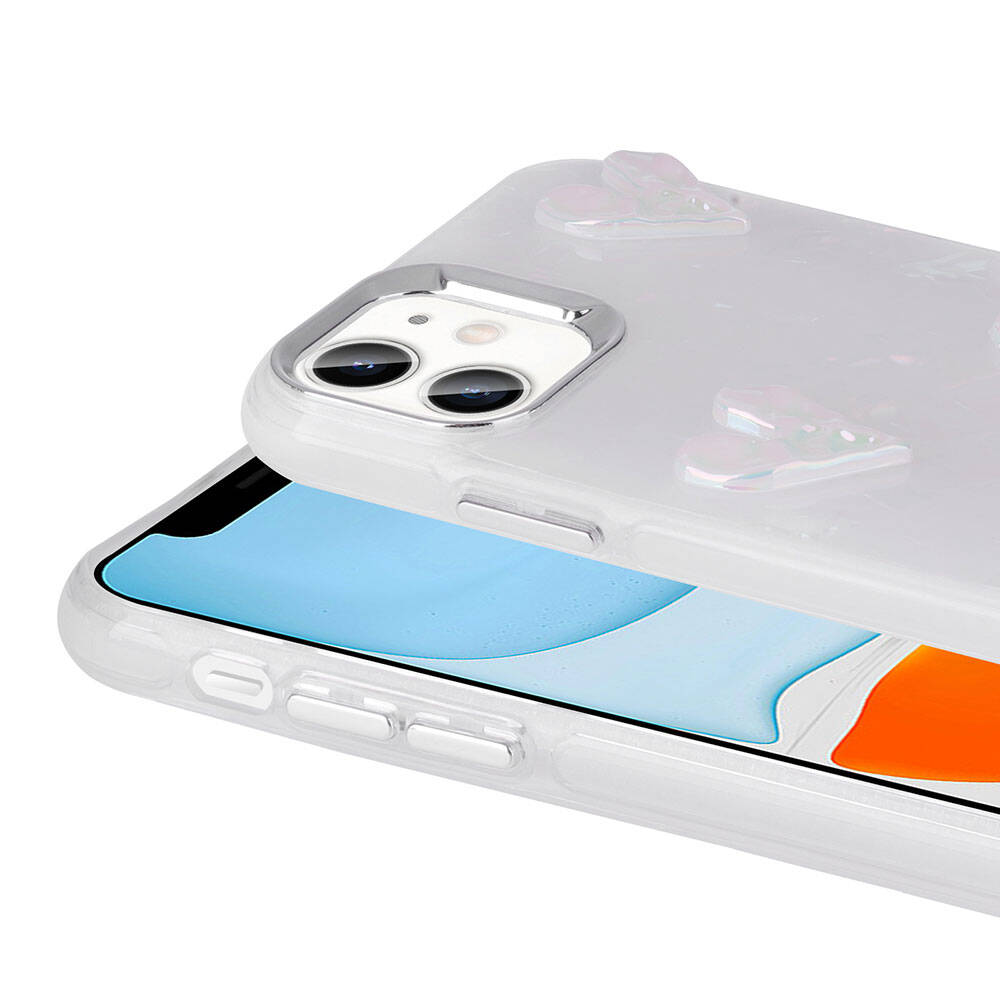 Apple iPhone 11 Kılıf Kabartma Figürlü Parlak Zore Eralli Silikon Kapak Kelebek