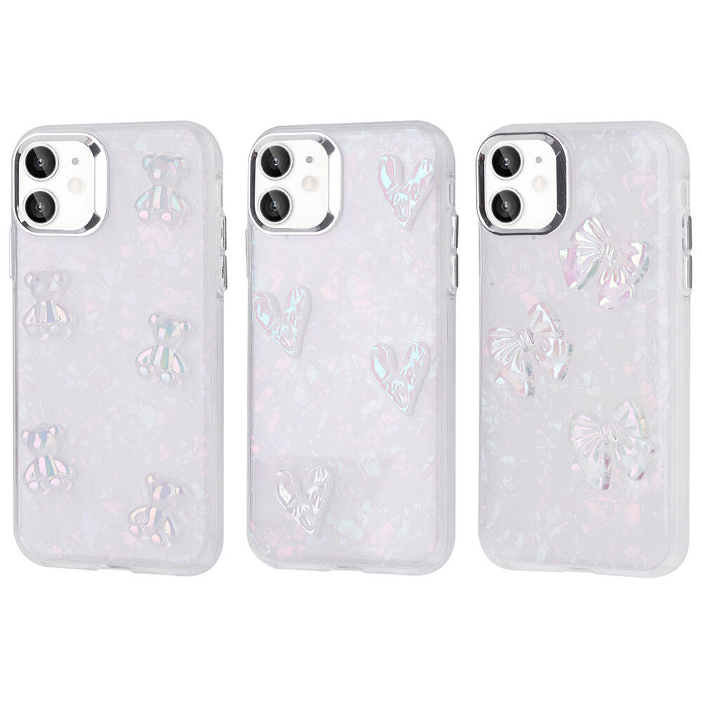 Apple iPhone 11 Kılıf Kabartma Figürlü Parlak Zore Eralli Silikon Kapak Ayı