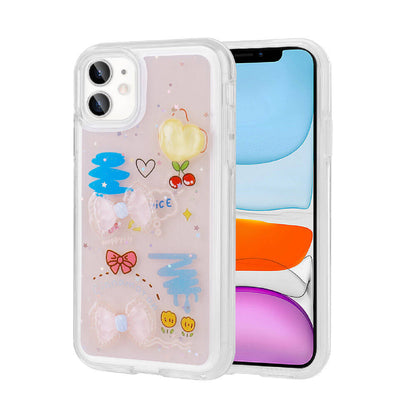 Apple iPhone 11 Kılıf Kabartma Figürlü Parlak Zore Minimini Silikon Kapak Mor