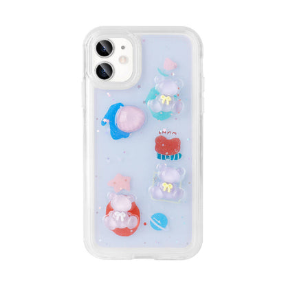 Apple iPhone 11 Kılıf Kabartma Figürlü Parlak Zore Minimini Silikon Kapak Mor