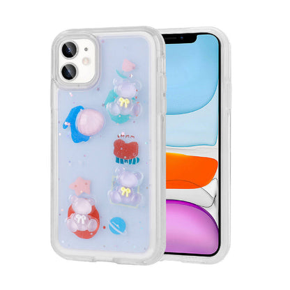 Apple iPhone 11 Kılıf Kabartma Figürlü Parlak Zore Minimini Silikon Kapak Mor