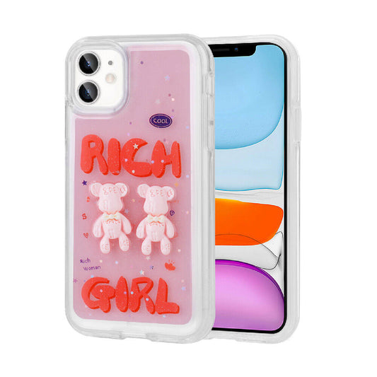 Apple iPhone 11 Kılıf Kabartma Figürlü Parlak Zore Minimini Silikon Kapak Kırmızı