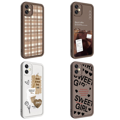 Apple iPhone 11 Kılıf Kamera Korumalı Baskılı Arka Yüzey Zore Klas Kapak Koyu Kahve