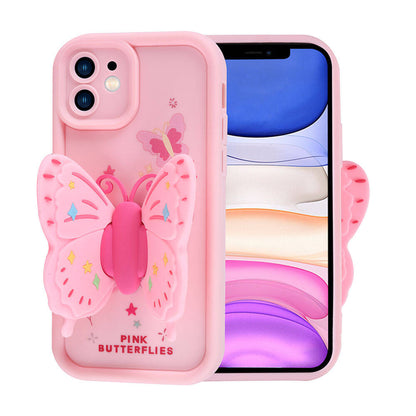 Apple iPhone 11 Kılıf Kamera Korumalı Figür Tasarımlı Zore Kapya Kapak Pembe Açık