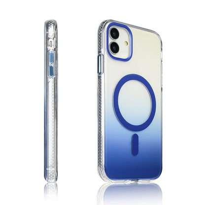 Apple iPhone 11 Kılıf M-safe Şarj Özellikli Transparan Renk Geçişli Zore Toros Kapak Siyah