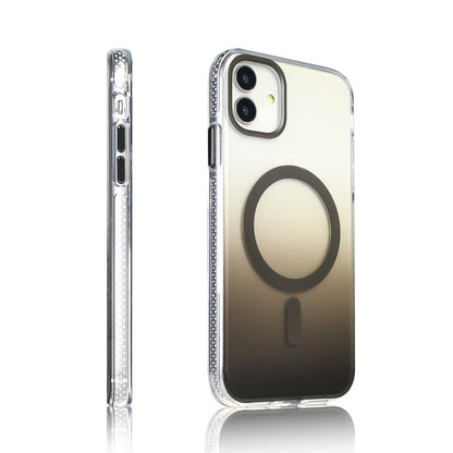 Apple iPhone 11 Kılıf M-safe Şarj Özellikli Transparan Renk Geçişli Zore Toros Kapak Gold