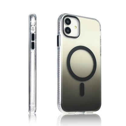 Apple iPhone 11 Kılıf M-safe Şarj Özellikli Transparan Renk Geçişli Zore Toros Kapak Mavi