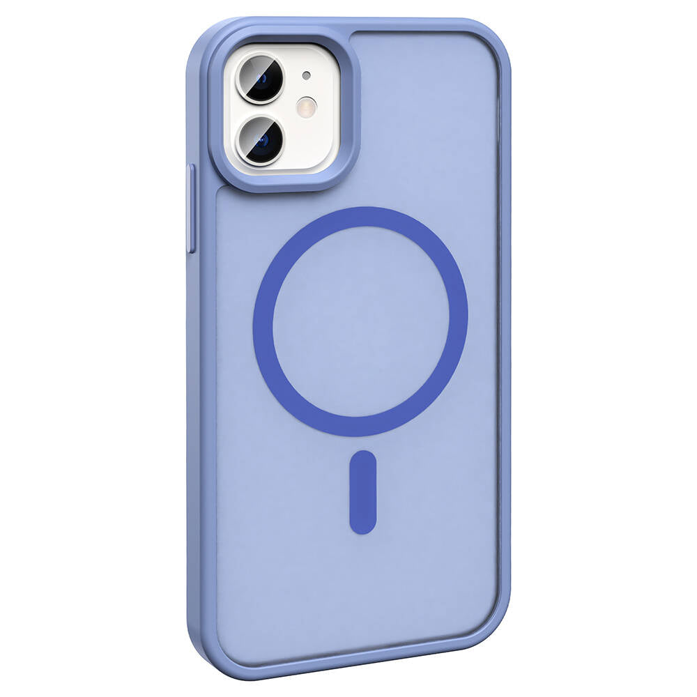 Apple iPhone 11 Kılıf M-safe Şarj Özellikli Mat Arka Yüzey Zore Sio Kapak Gri