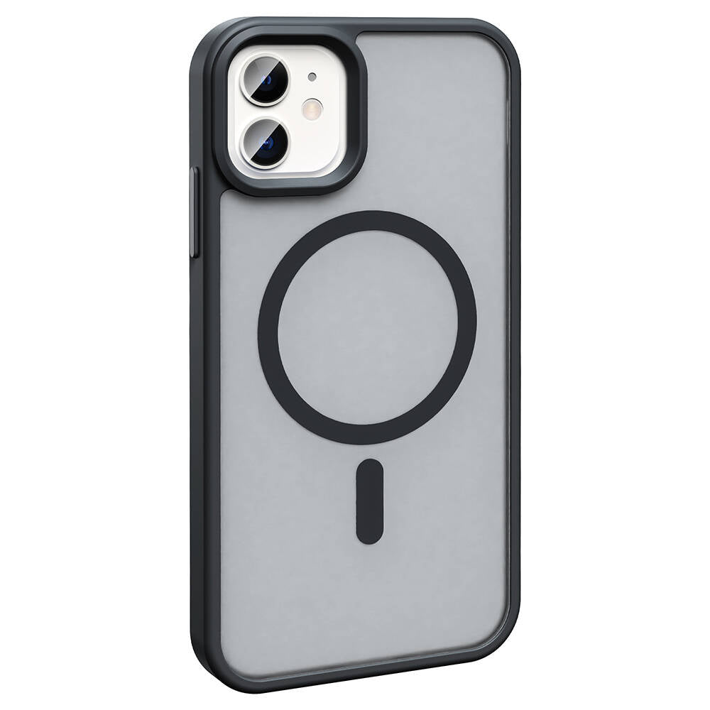 Apple iPhone 11 Kılıf M-safe Şarj Özellikli Mat Arka Yüzey Zore Sio Kapak Koyu Yeşil