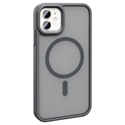 Apple iPhone 11 Kılıf M-safe Şarj Özellikli Mat Arka Yüzey Zore Sio Kapak Koyu Yeşil