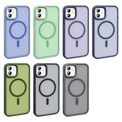 Apple iPhone 11 Kılıf M-safe Şarj Özellikli Mat Arka Yüzey Zore Sio Kapak Derin Mor