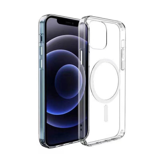 Apple iPhone 11 Kılıf M-safe Şarj Özellikli Şeffaf Sert PC Zore Embos Kapak Renksiz