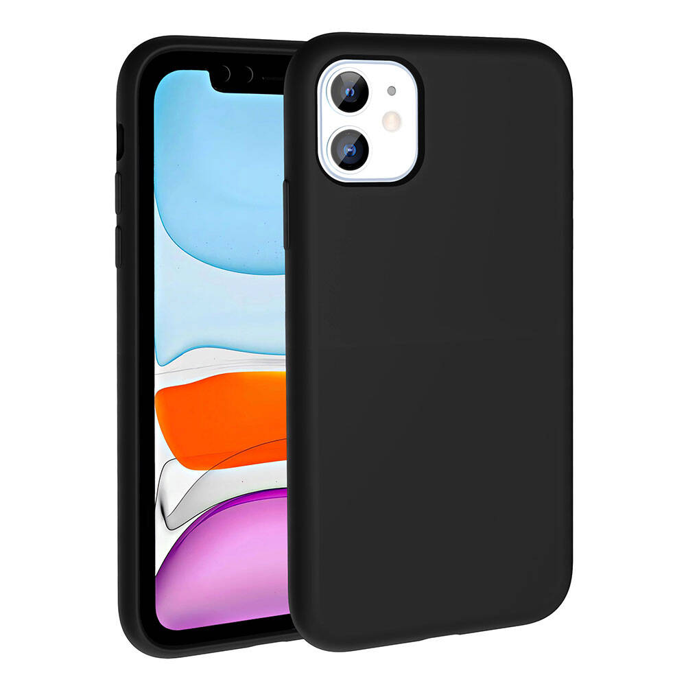Apple iPhone 11 Kılıf M-safe Şarj Özellikli Sıvı Teknolojili Silinebilir Sert Zore Kivi Kapak Siyah