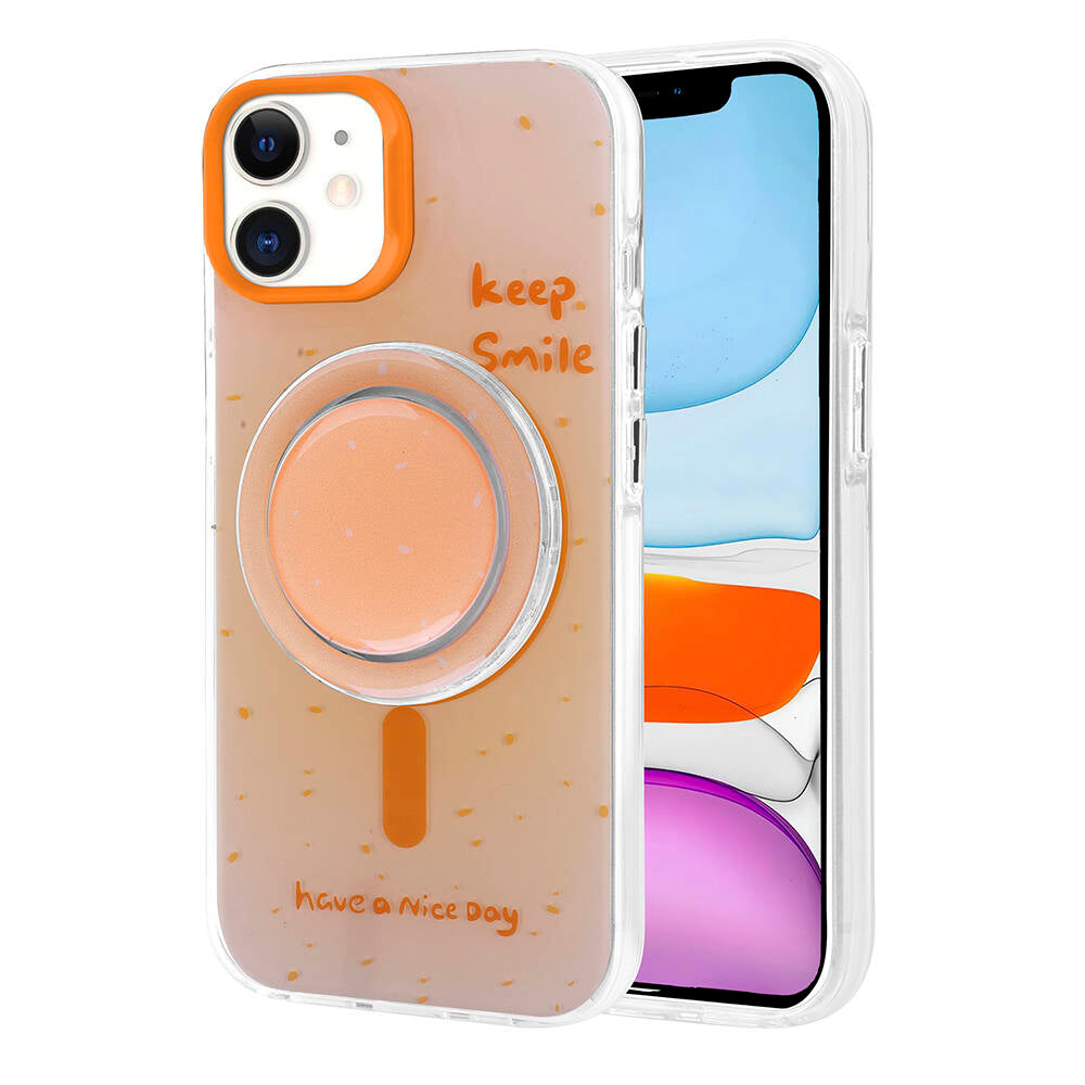 Apple iPhone 11 Kılıf M-safe Şarj Özellikli Tak-Çıkar Pop Soketli Zore Tiktok Kapak Yeşil