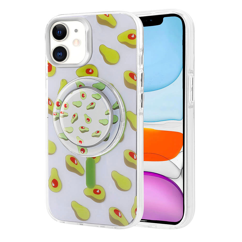 Apple iPhone 11 Kılıf M-safe Şarj Özellikli Tak-Çıkar Pop Soketli Zore Tiktok Kapak Yeşil