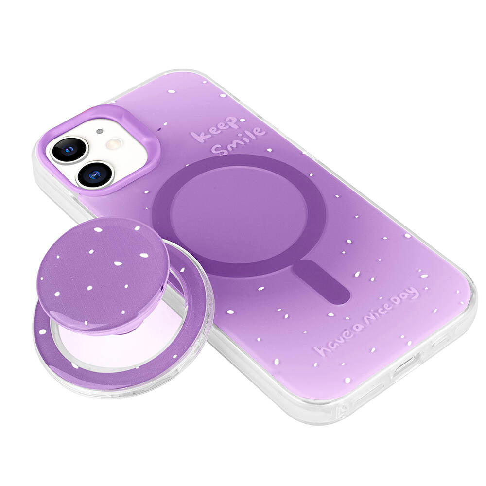 Apple iPhone 11 Kılıf M-safe Şarj Özellikli Tak-Çıkar Pop Soketli Zore Tiktok Kapak Mavi