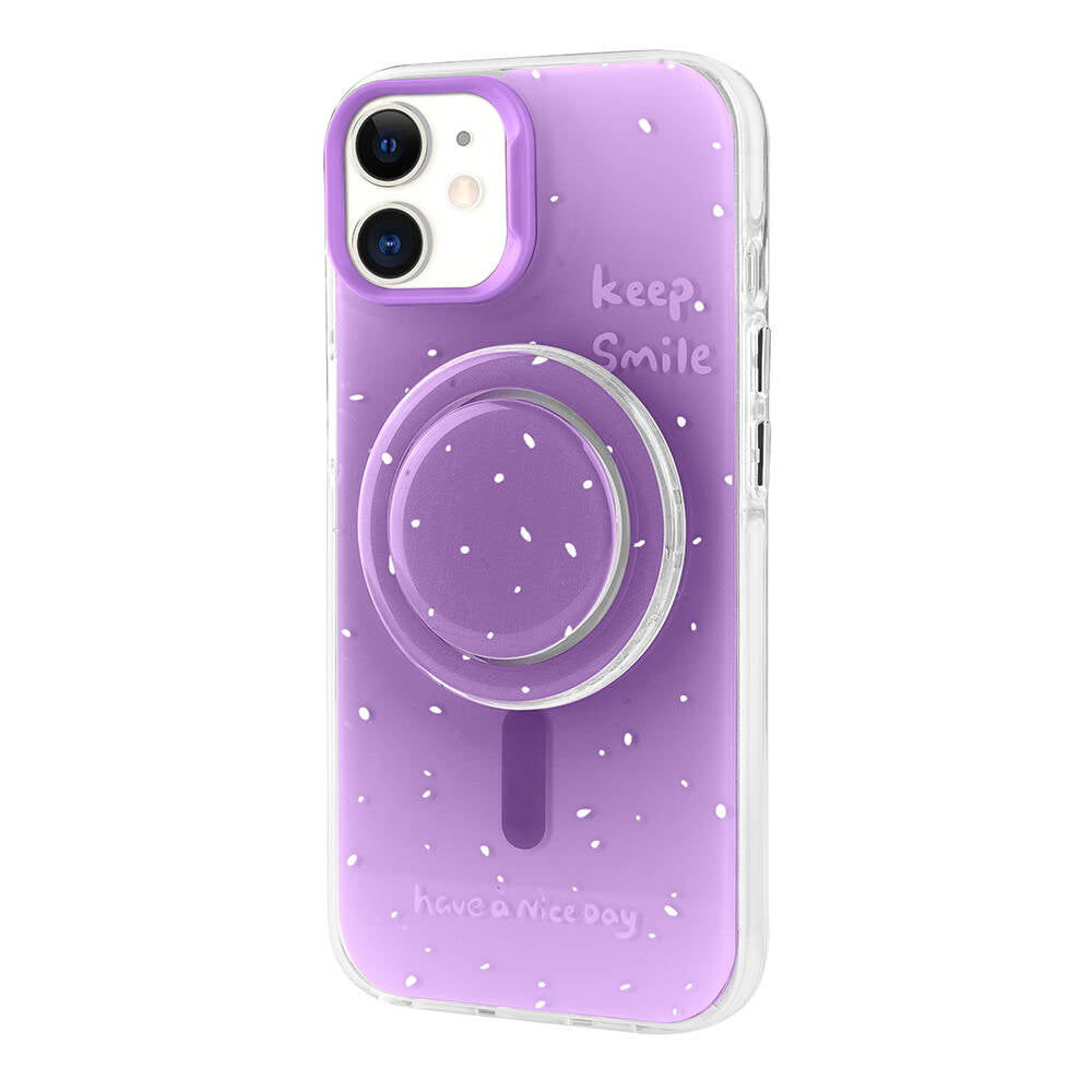 Apple iPhone 11 Kılıf M-safe Şarj Özellikli Tak-Çıkar Pop Soketli Zore Tiktok Kapak Mor